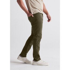 DU/ER Army Green No Sweat Relaxed Taper Pants Strechy Comfortable 27x30